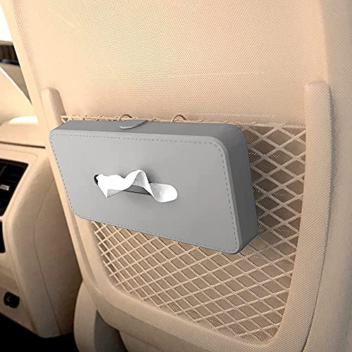 GFX Car Tissue Box Holder Universal Fit on Car Sun Shade Mountable Back Seat 1Pcs Grey - Image 5