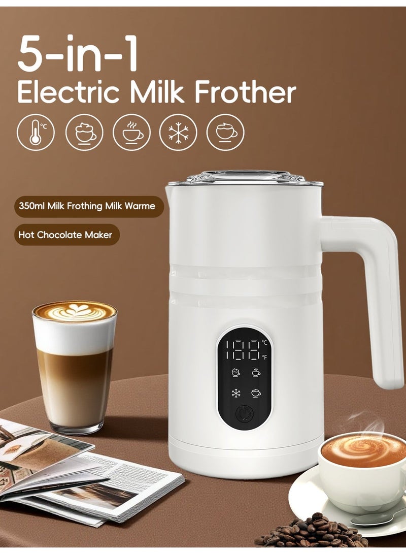 Brutelle Electric Milk Frother Steamer - 5-in-1 Multifunctional Hot/Cold Milk Foam Maker, 400W, Quiet Automatic Latte & Cappuccino Maker - Image 2