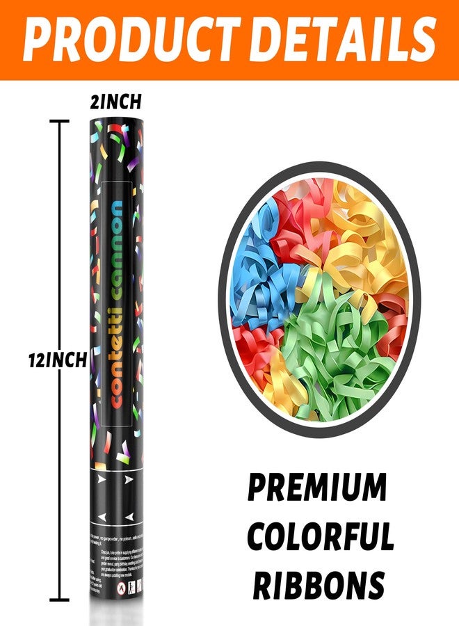 HAPYFMSHI 6 Pack Biodegradable Streamer Confetti Cannon,confetti Poppers, Confetti Shooter, Party Poppers for Celebration, Birthday, Graduation, New Year's Eve Party - Image 2