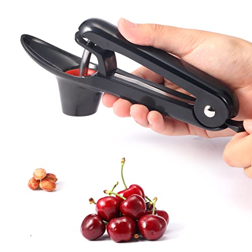KABUDA 2 Packs Cherry Pitter Tools, Cherry Seed Core Remover Olives Pitter Tool, Stainless Steel Cherries Corer with Space-Saving Lock Design (Black & Green) - Image 3