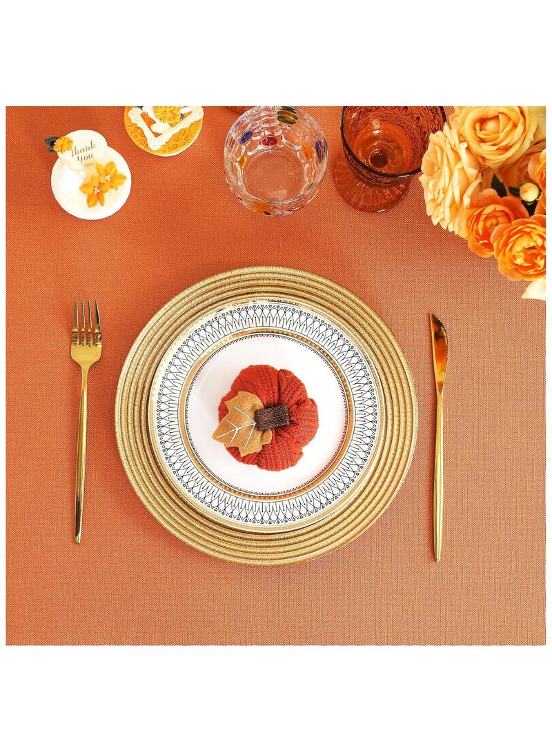 Anna 90*90cm Easy-Clean Waterproof Oil-Resistant Faux Linen Fringe Tablecloth - Image 3