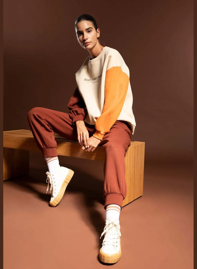 DeFacto Woman Oversize Fit Crew Neck Long Sleeve Knitted Sweatshirt