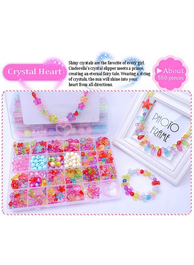 سيجا مجموعة خرز بلاستيكي من SYGA للأطفال، مجموعة صنع المجوهرات والأساور والقلائد وربطات الشعر والخواتم، مجموعات حرفية لأعياد الميلاد للفتيات الصغيرات بعمر 4 و5 و6 و7 سنوات (مجموعة خرز DIY-6) متعددة الألوان - Image 4