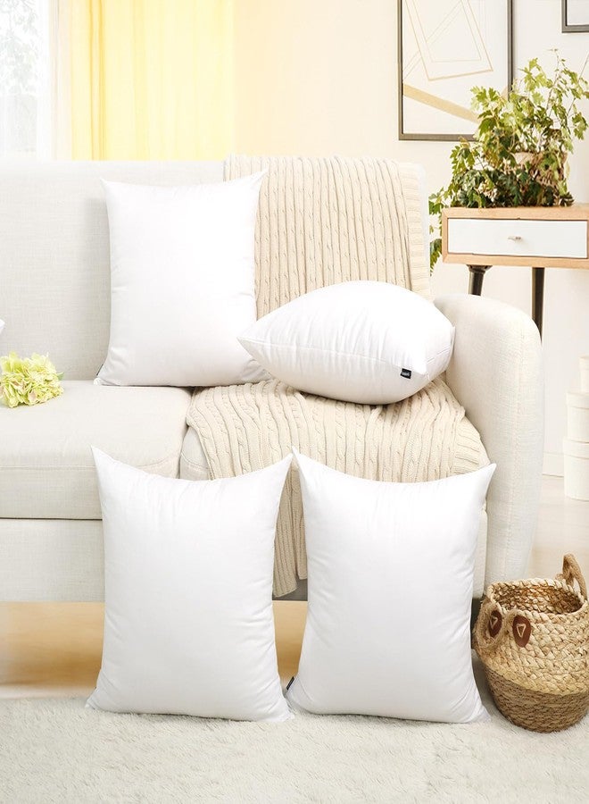 Coddsmz 4 Pack Decorative 100% Cotton Pillow Covers Square Cushion Cover Solid Halloween Christmas DIY Throw Pillowcase for Home Sofa Bedroom,Pure White,4 Pack-18" x 18"(ONLY Covers, NOT Insert) - Image 1