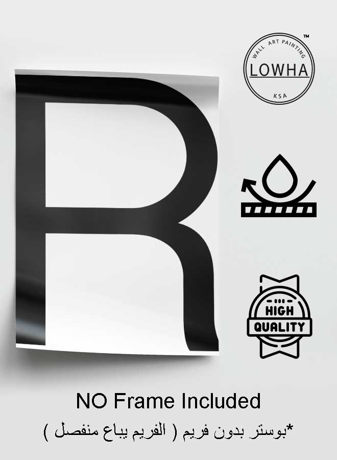 LOWHA Poster Painting Art With Four Separate Pieces Of Double-Sided Stickers Blank Letter R For Home Bedroom Living Room And Office Decor - Image 3