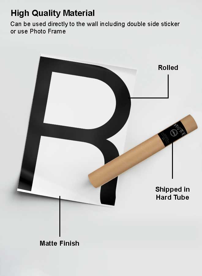 LOWHA Poster Painting Art With Four Separate Pieces Of Double-Sided Stickers Blank Letter R For Home Bedroom Living Room And Office Decor - Image 2