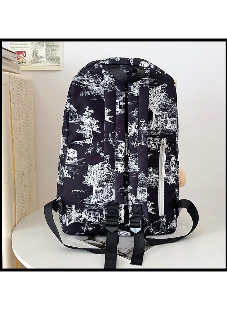 Personalized Graffiti Schoolbag Fashion Backpack Boys and Girls Junior High School Student Backpack 31*44*12CM - Image 3