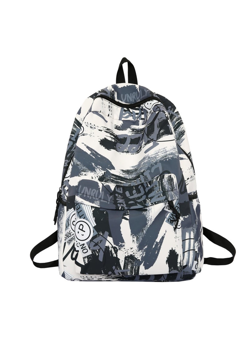Personalized Graffiti Schoolbag Fashion Backpack Boys and Girls Junior High School Student Backpack 31*44*12CM - Image 1