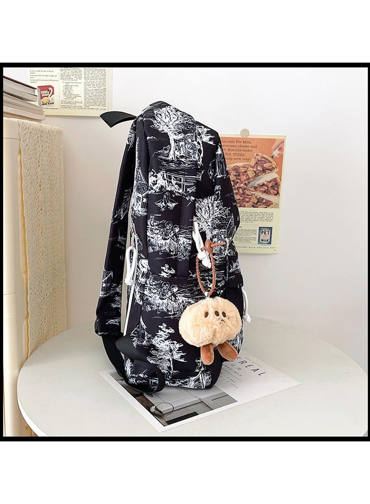 Personalized Graffiti Schoolbag Fashion Backpack Boys and Girls Junior High School Student Backpack 31*44*12CM - Image 4