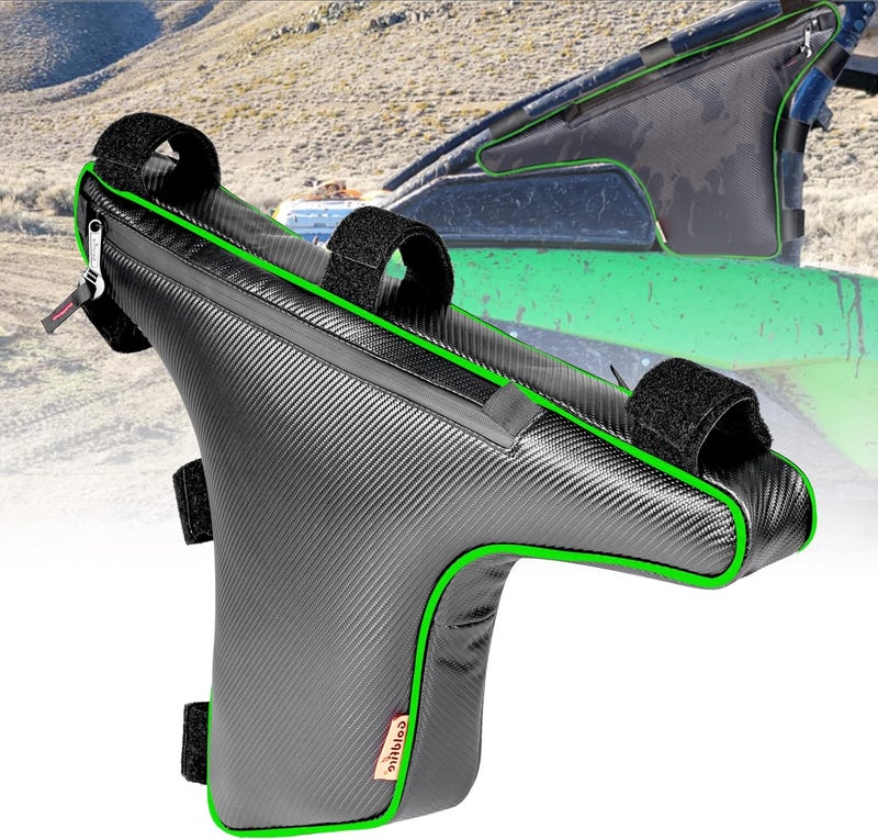Goldfire Teryx KRX Side Cage Storage Bag with Green Piping for Kawasaki Teryx KRX 1000 (2020+) - Image 1
