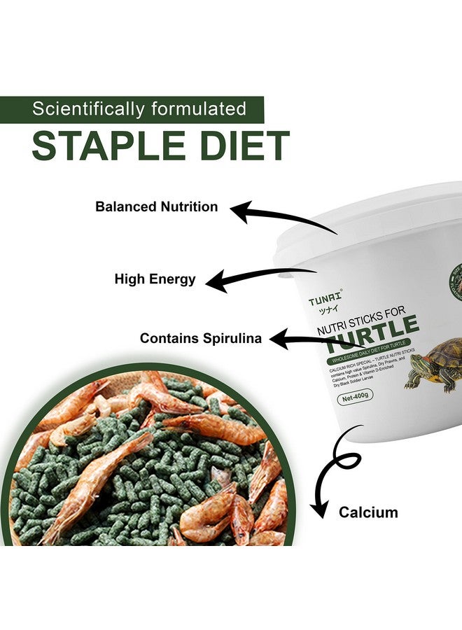TUNAI 3In1 Adult Turtle Food Nutri Sticks Food |400G| With Spirulina, Whole Shrimp And Bsfl Worms - Image 3