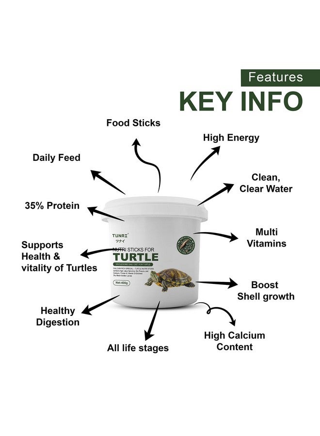 TUNAI 3In1 Adult Turtle Food Nutri Sticks Food |400G| With Spirulina, Whole Shrimp And Bsfl Worms - Image 4