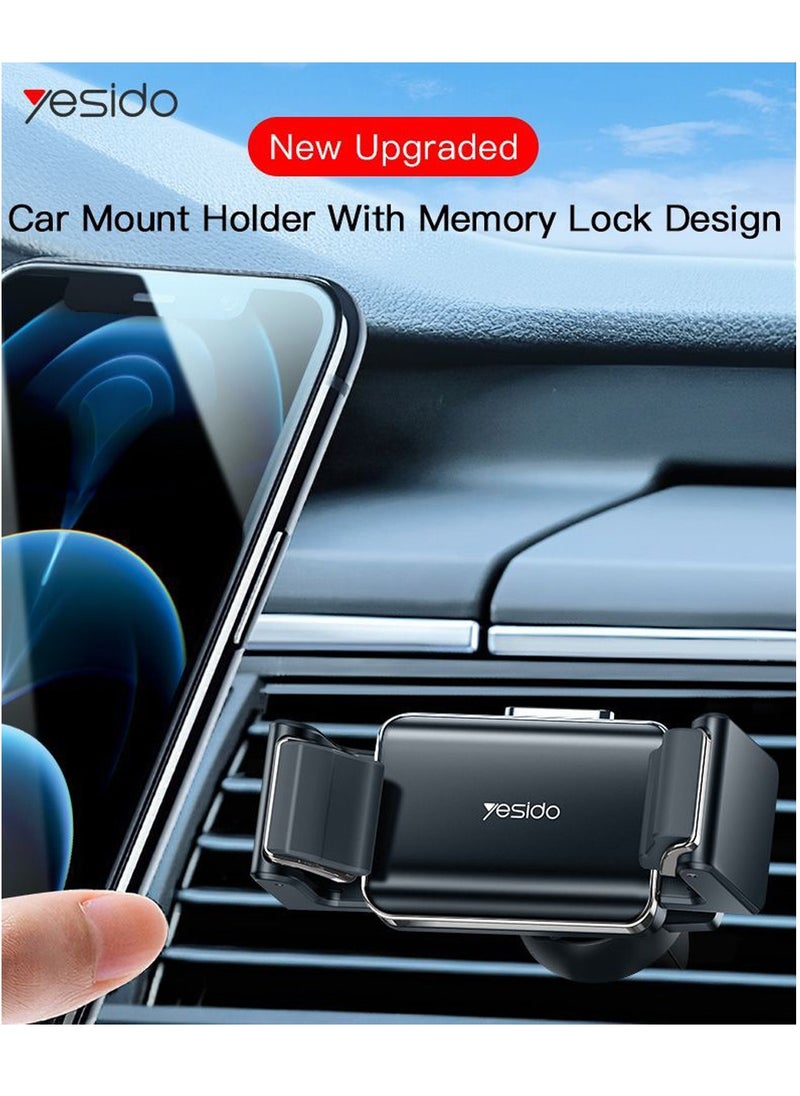 Yesido Yesido C114 Universal 360 Air Vent Phone Holder \Mobile Phone Hanger Clip Holder - Black  - Image 2