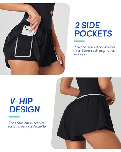 IUGA Athletic Romper Tummy Control Padded Workout Romper with Shorts Running Onesie Jumpsuits Summer Outfits Set Gym Clothes - Image 3