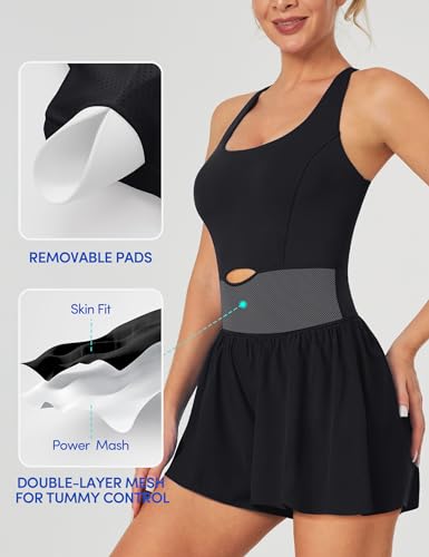 IUGA Athletic Romper Tummy Control Padded Workout Romper with Shorts Running Onesie Jumpsuits Summer Outfits Set Gym Clothes - Image 2