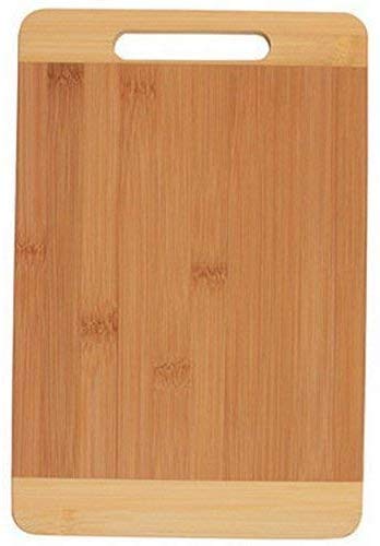 Homenique Natural BambooWooden Kitchen Chopping Cutting Board with Handle Cutlery Accessories - Image 1