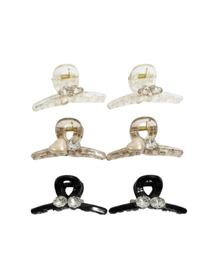 6 pcs Hair Clip Set - Variety Pack for Women, Strong Hold Non-Slip Hair Accessories for Thick Hair, Versatile Styles for Daily Use, Sports & Special Occasions - Suitable for Girls and Women
