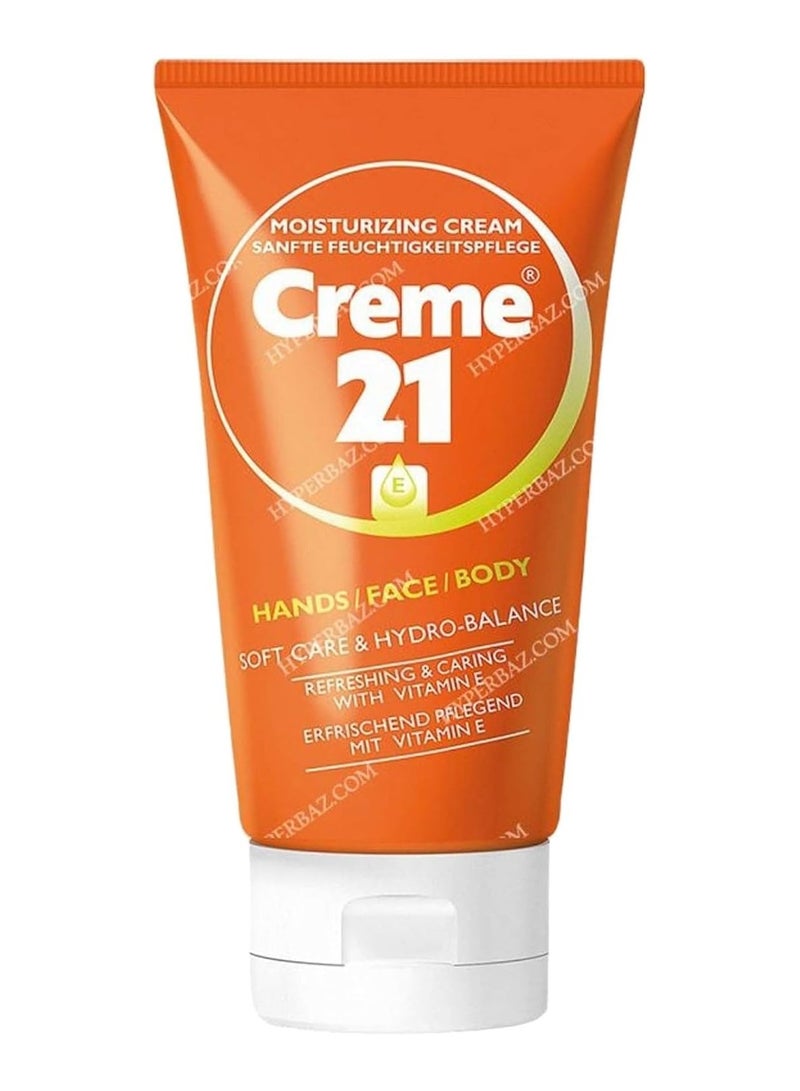 Creme 21 Soft Moisturizing Cream | For Dry Skin Type | With Pro-Vitamin B5, Almond Oil and Vitamin E | Deep Nourishing Formula | For Soft and Healthy Skin | 75 ml