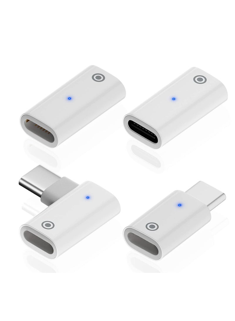 Captaintech Charging Adapter Compatible with Apple Pencil 1st Generation, Light USB C Male to Pencil 1st Gen Adapter, Female to Female Charger Connector, Four Charging Schemes (4 Pack)  - Image 1