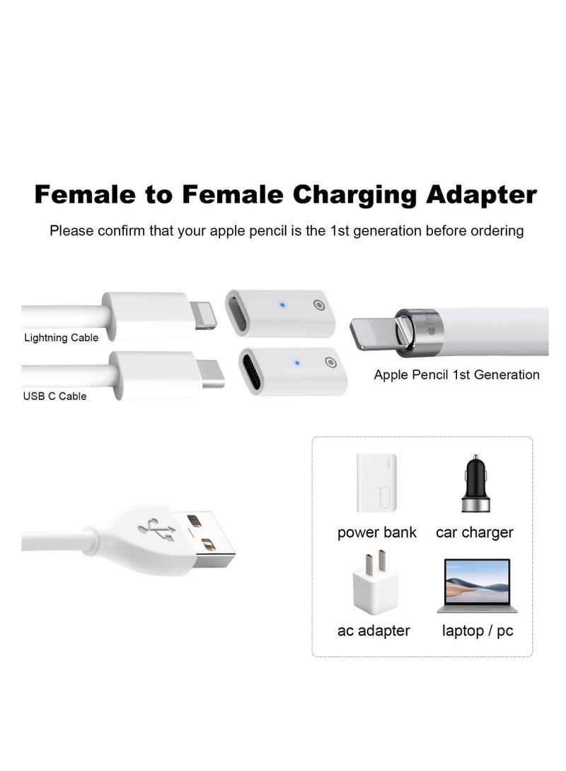 Captaintech Charging Adapter Compatible with Apple Pencil 1st Generation, Light USB C Male to Pencil 1st Gen Adapter, Female to Female Charger Connector, Four Charging Schemes (4 Pack)  - Image 3
