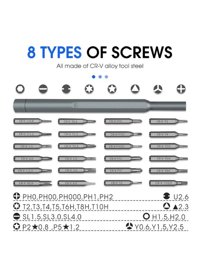 1 Set 25 In 1 Magnetic Precision Screwdriver Tool Kit For Phone Laptop Repair - Image 5