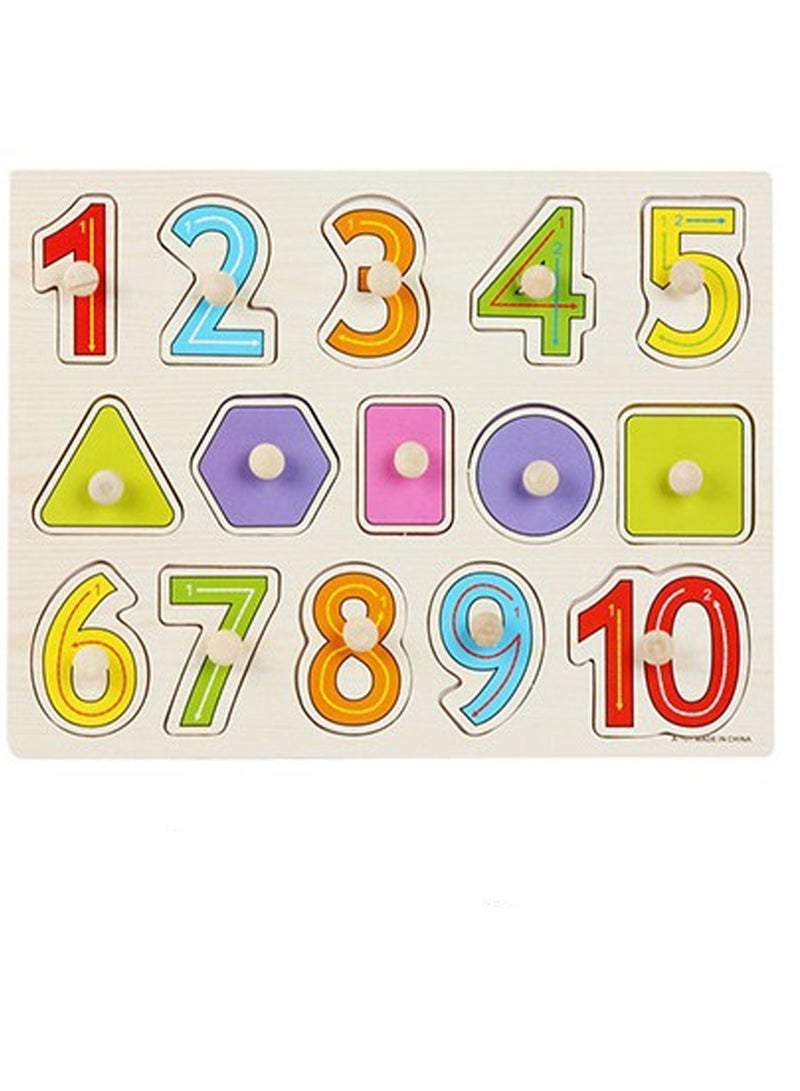 Children's Educational Wooden Cartoon Mumber Series Jigsaw Puzzles Suitable Child Gift Bag Pack - Image 1