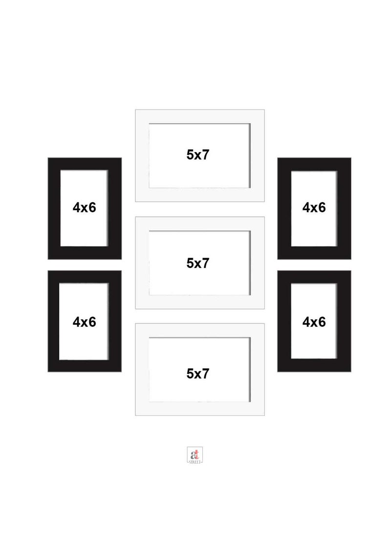 Art Street Art Street Set of 7 Wall Photo Picture Frame for Home Décor Eco Series Wall Photo Frame for Home Decoration (Size - 4x6, 5x7 Inchs, White)  - Image 3