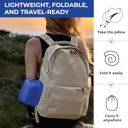 nexlev Travel Neck Pillow | Orthopedic Premium Memory Foam | for Airplane, Car, Train, Office use & Cervical Pain | Machine Washable | 360 Support | Carry Pouch for Storage | NP-02 - Image 5
