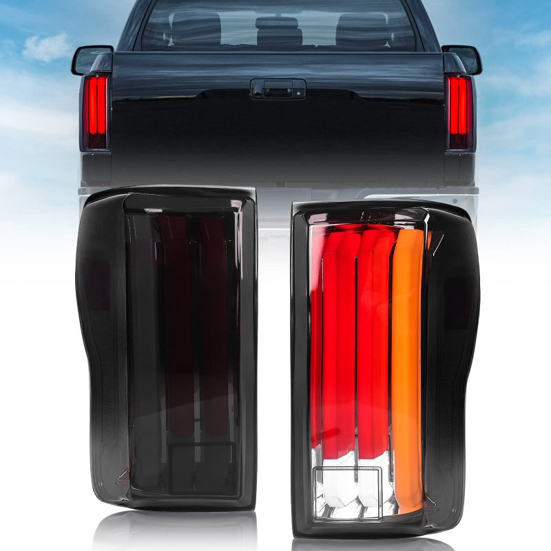 Huray Full LED Tail lights For Toyota Tundra 20072013 Taillight Rear Brake Turn Signal Lamp Pair Black Housing Smoked Lens