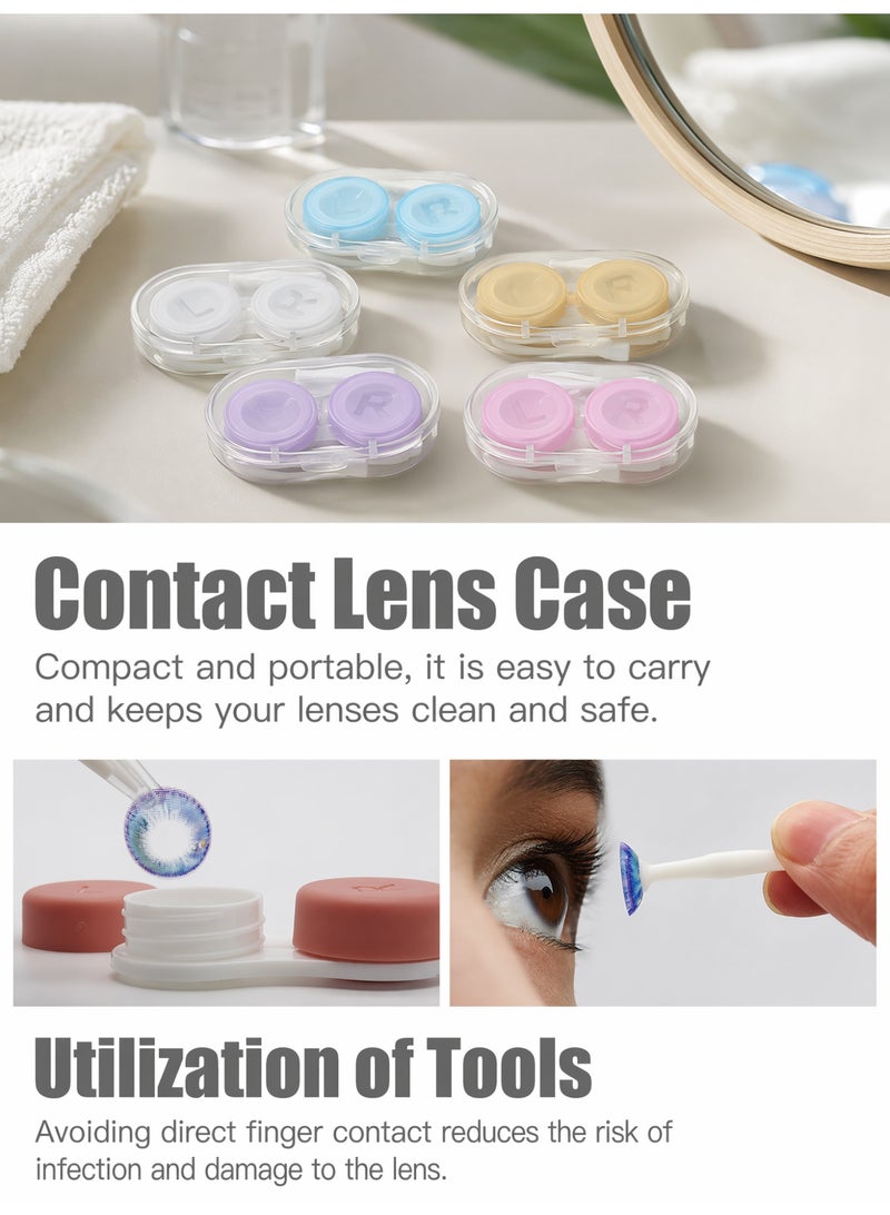 5 Pack Colorful Clear Travel Contact Lens Case Box Holder Soak Storage Container Bulk - Image 4