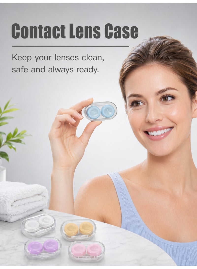 5 Pack Colorful Clear Travel Contact Lens Case Box Holder Soak Storage Container Bulk - Image 5