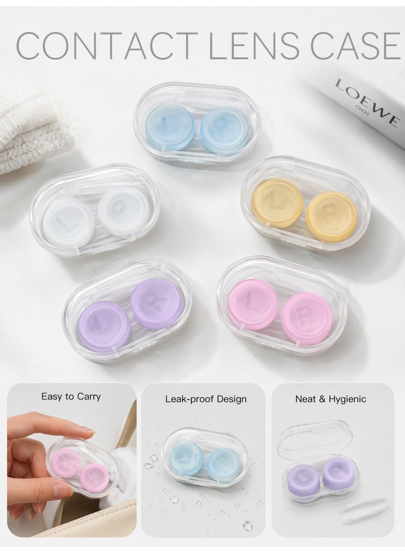 5 Pack Colorful Clear Travel Contact Lens Case Box Holder Soak Storage Container Bulk - Image 2