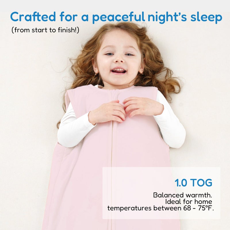 Totaha Toddler Sleep Sack 1.0 Tog For 2T-3T-4T  Premium Soft Wearable Blanket Baby Sleeping Bag With 2-Way Safe Zipper For Girl Boy - Image 2