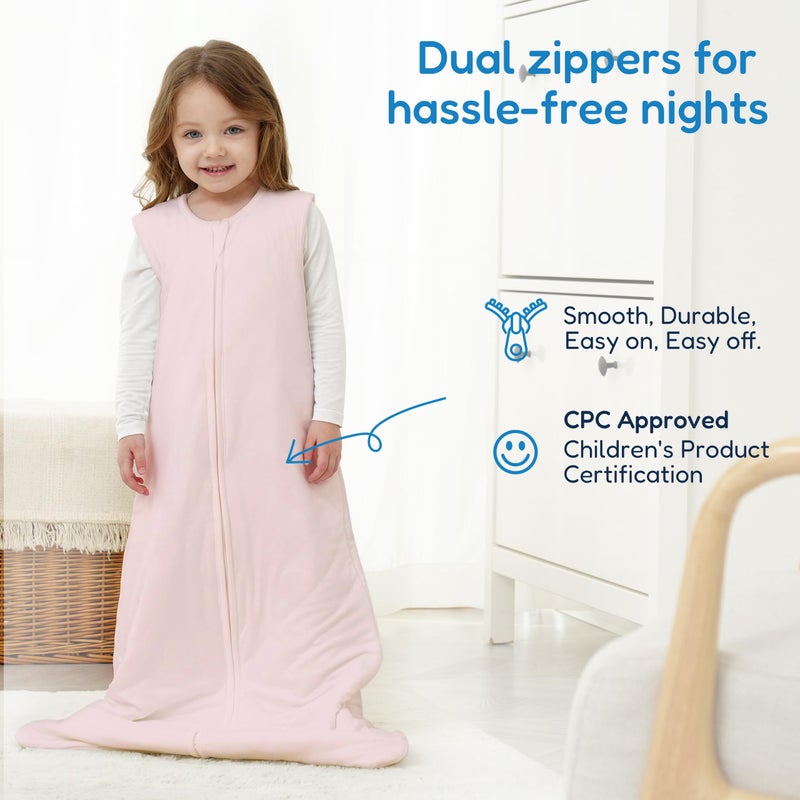 Totaha Toddler Sleep Sack 1.0 Tog For 2T-3T-4T  Premium Soft Wearable Blanket Baby Sleeping Bag With 2-Way Safe Zipper For Girl Boy - Image 4