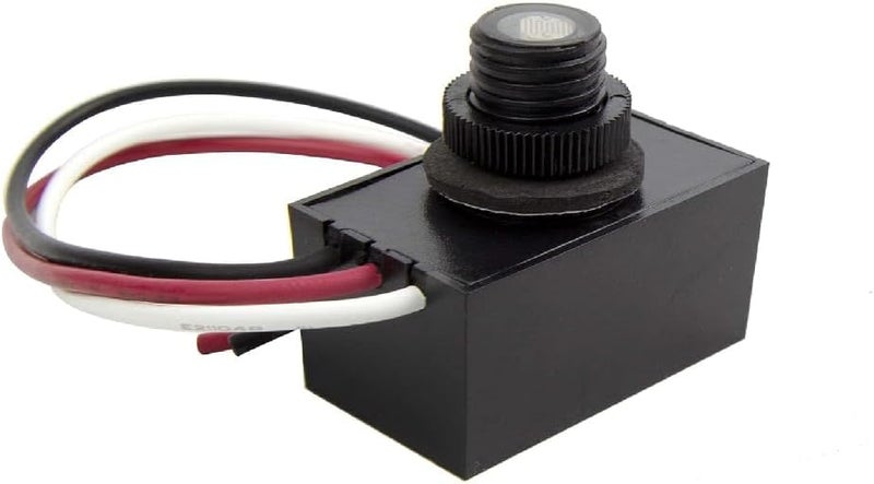 Solus Dusk-to-Dawn Button Sensor for Outdoor Fixtures and Lamp Posts – Auto Photocell Control, 120V, UL Listed, Black (Pack of 1) - Image 1