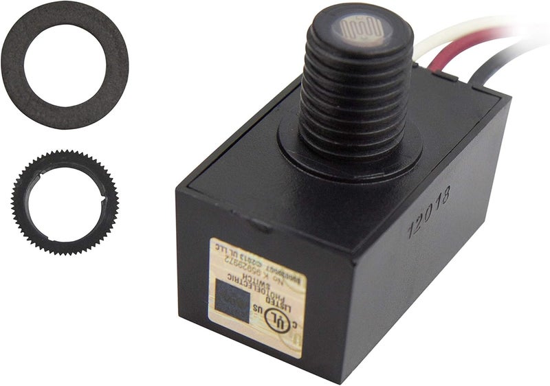 Solus Dusk-to-Dawn Button Sensor for Outdoor Fixtures and Lamp Posts – Auto Photocell Control, 120V, UL Listed, Black (Pack of 1) - Image 2