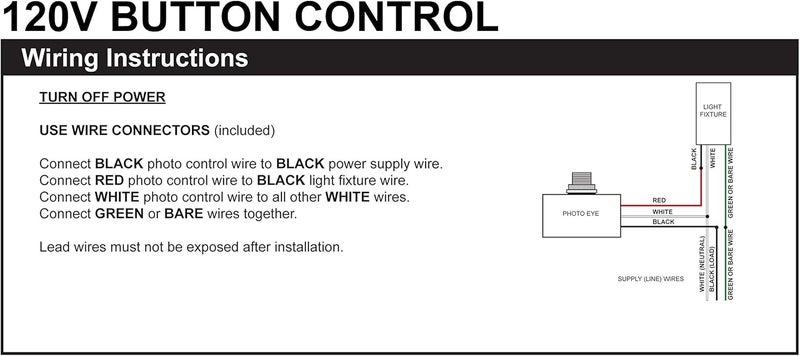 Solus Dusk-to-Dawn Button Sensor for Outdoor Fixtures and Lamp Posts – Auto Photocell Control, 120V, UL Listed, Black (Pack of 1) - Image 4