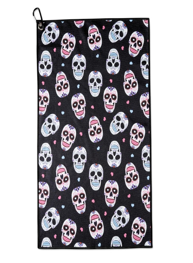 CybGene Sugar Skull Gifts Golf Towel, Sugar Skull Golf Gifts, 40 x 60cm Microfiber Golf Towel for Golf Bags for Birthday, Christmas - Image 1