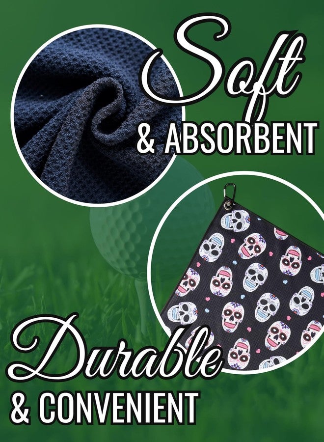 CybGene Sugar Skull Gifts Golf Towel, Sugar Skull Golf Gifts, 40 x 60cm Microfiber Golf Towel for Golf Bags for Birthday, Christmas - Image 4