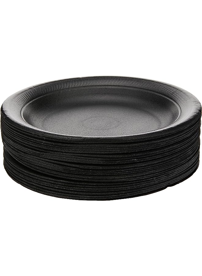 Raxoom Packing Foam Plate Black 10 Inch Disposable Tableware Birthday Parties Office Home Events Camping 25 Pieces. - Image 1