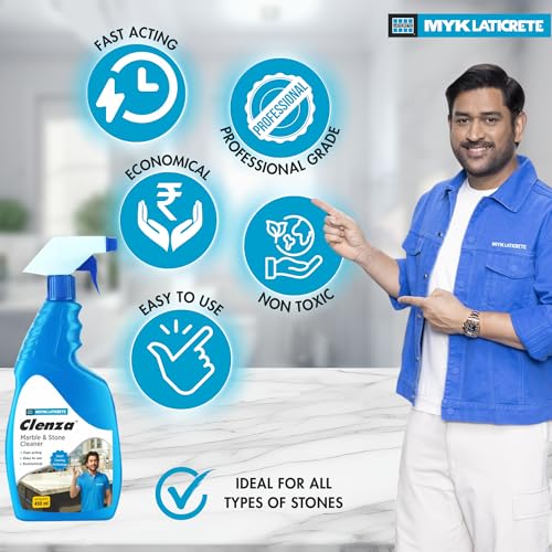 MYK Clenza™ Marble & Stone Cleaner, Stain Remover Spray (450ml) | Non Toxic Cleaning Formula for Kitchen Granite Countertops, Marble showpieces, Natural Stones, Limestone, Slate | For High Traffice Areas - Image 3