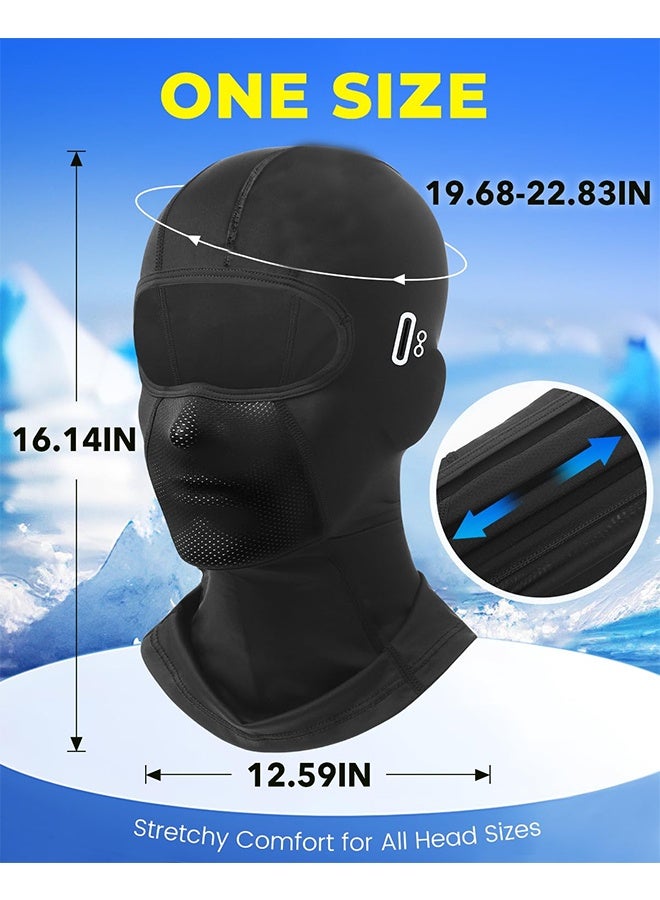 كوانتوم قناع وجه كامل قابل للتنفس، قناع وجه صيفي منعش مزود بفتحات للنظارات، حماية من أشعة الشمس فوق البنفسجية للدراجات النارية والعمل والتزلج - Image 2