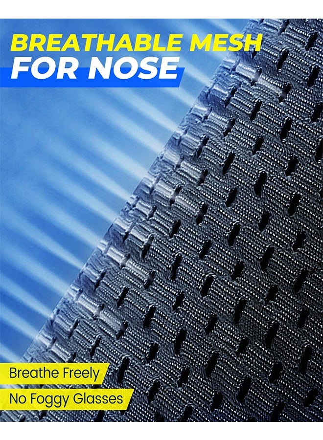 كوانتوم قناع وجه كامل قابل للتنفس، قناع وجه صيفي منعش مزود بفتحات للنظارات، حماية من أشعة الشمس فوق البنفسجية للدراجات النارية والعمل والتزلج - Image 4