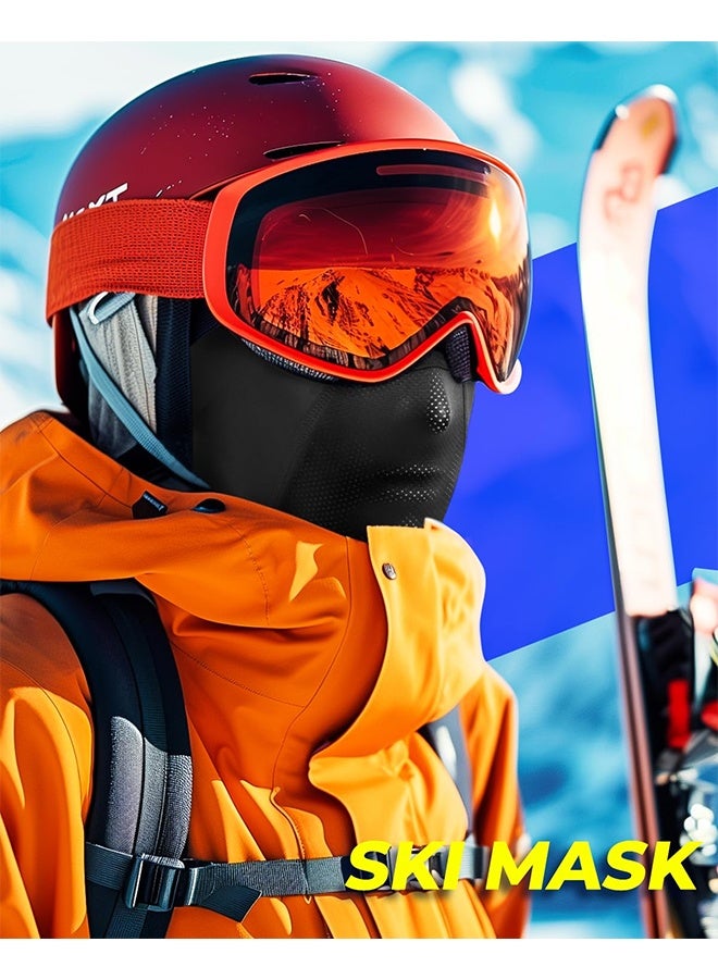 كوانتوم قناع وجه كامل قابل للتنفس، قناع وجه صيفي منعش مزود بفتحات للنظارات، حماية من أشعة الشمس فوق البنفسجية للدراجات النارية والعمل والتزلج - Image 5