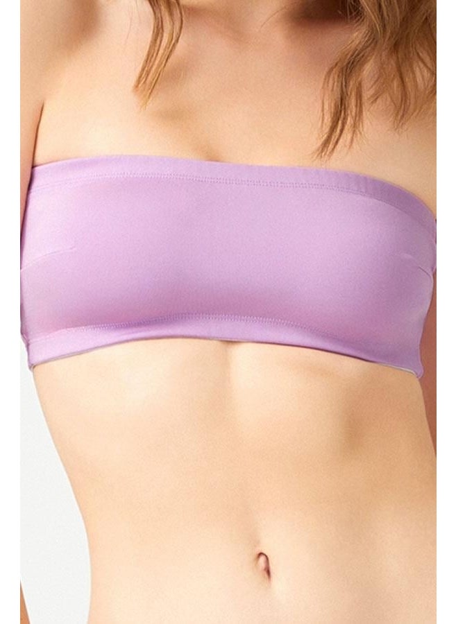 COTTONHILL - Strapless Crop Top Bustier Lilac - Image 1
