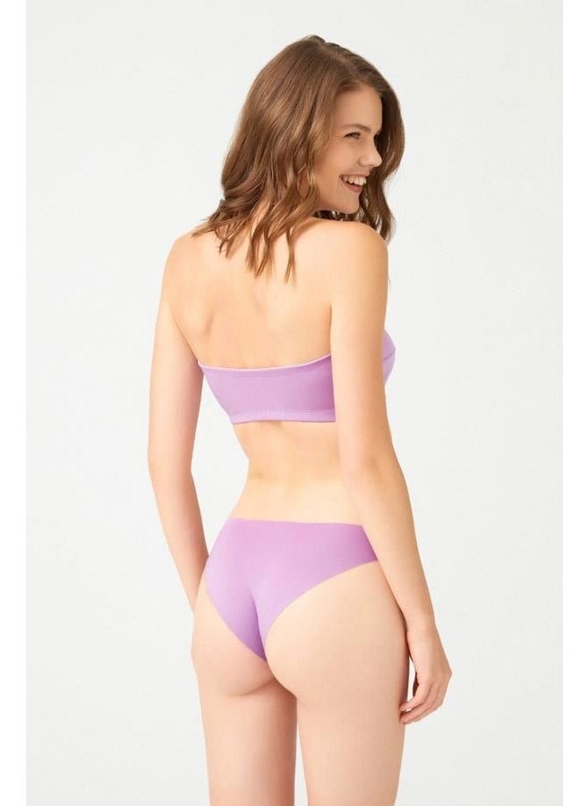 COTTONHILL - Strapless Crop Top Bustier Lilac - Image 1