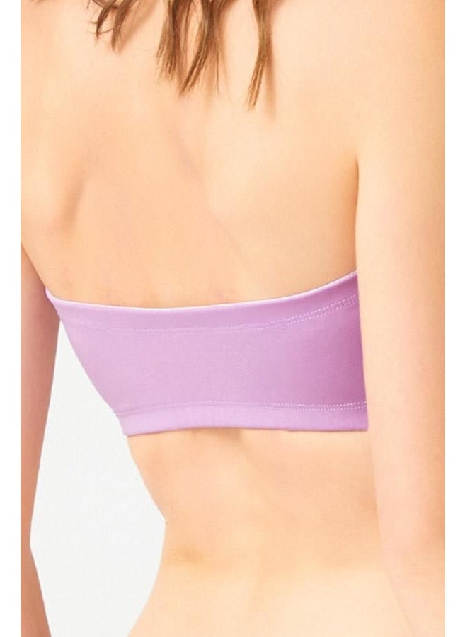 COTTONHILL - Strapless Crop Top Bustier Lilac - Image 1