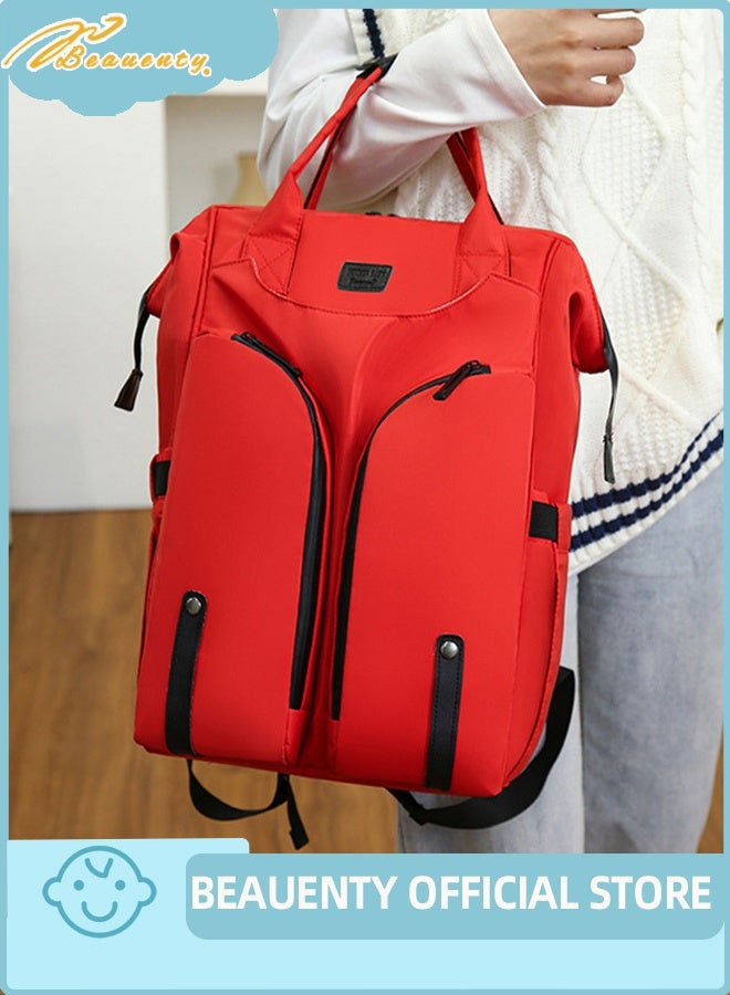 بيوينتي حقيبة أمي مزدوجة الكتف العصرية ذات القدرة الكبيرة ، حقيبة المشي العصرية للأطفال ، حقيبة عادية بسيطة ، حقيبة الأم والطفل اليدوية - Image 2