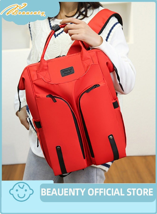 بيوينتي حقيبة أمي مزدوجة الكتف العصرية ذات القدرة الكبيرة ، حقيبة المشي العصرية للأطفال ، حقيبة عادية بسيطة ، حقيبة الأم والطفل اليدوية - Image 1