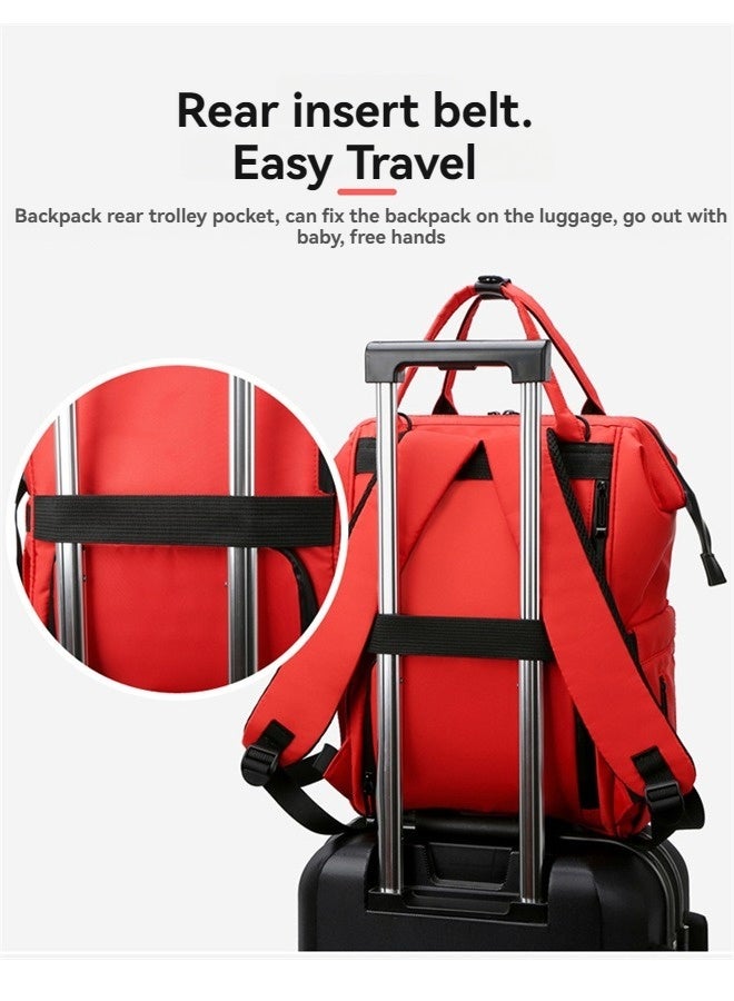 بيوينتي حقيبة أمي مزدوجة الكتف العصرية ذات القدرة الكبيرة ، حقيبة المشي العصرية للأطفال ، حقيبة عادية بسيطة ، حقيبة الأم والطفل اليدوية - Image 4